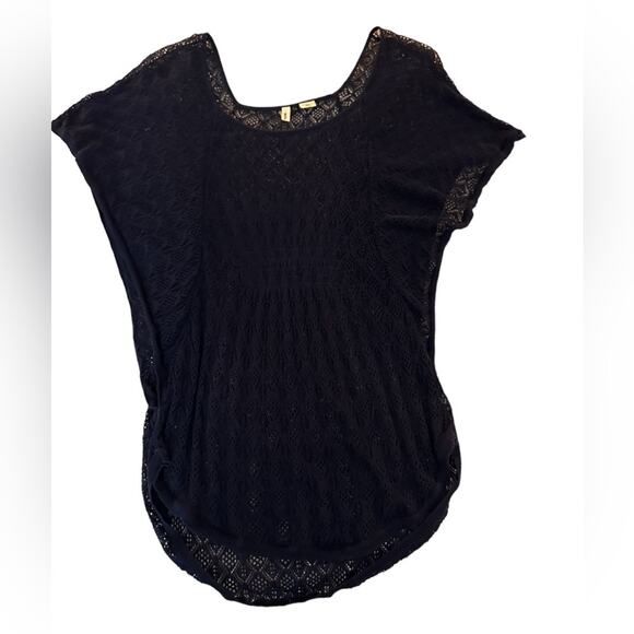 Moth Anthropologie Lace Navy Tunic Flutter Sleeve Top, size S - Picture 4 of 8
